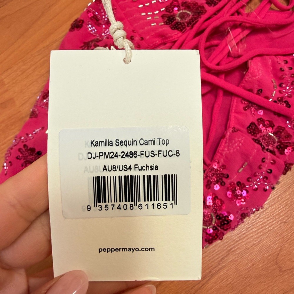 Peppermayo Fuchsia Sequin Cami Top - Picture 3 of 3